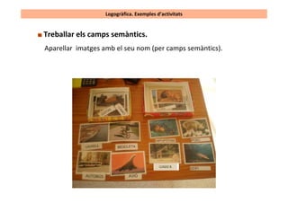 Logogràfica. Exemples d’activitats


Treballar els camps semàntics.
Aparellar imatges amb el seu nom (per camps semàntics).
 