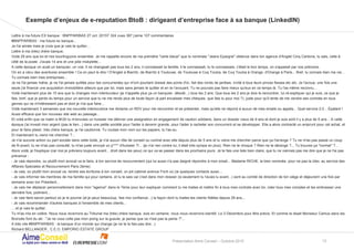 Exemple d’enjeux de e-reputation BtoB : dirigeant d’entreprise face à sa banque (LinkedIN)
Présentation Aime Conseil – Oct...