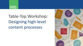 Table-Top Workshop:
Designing high-level
content processes
 