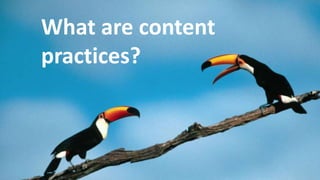 What are content
practices?
 