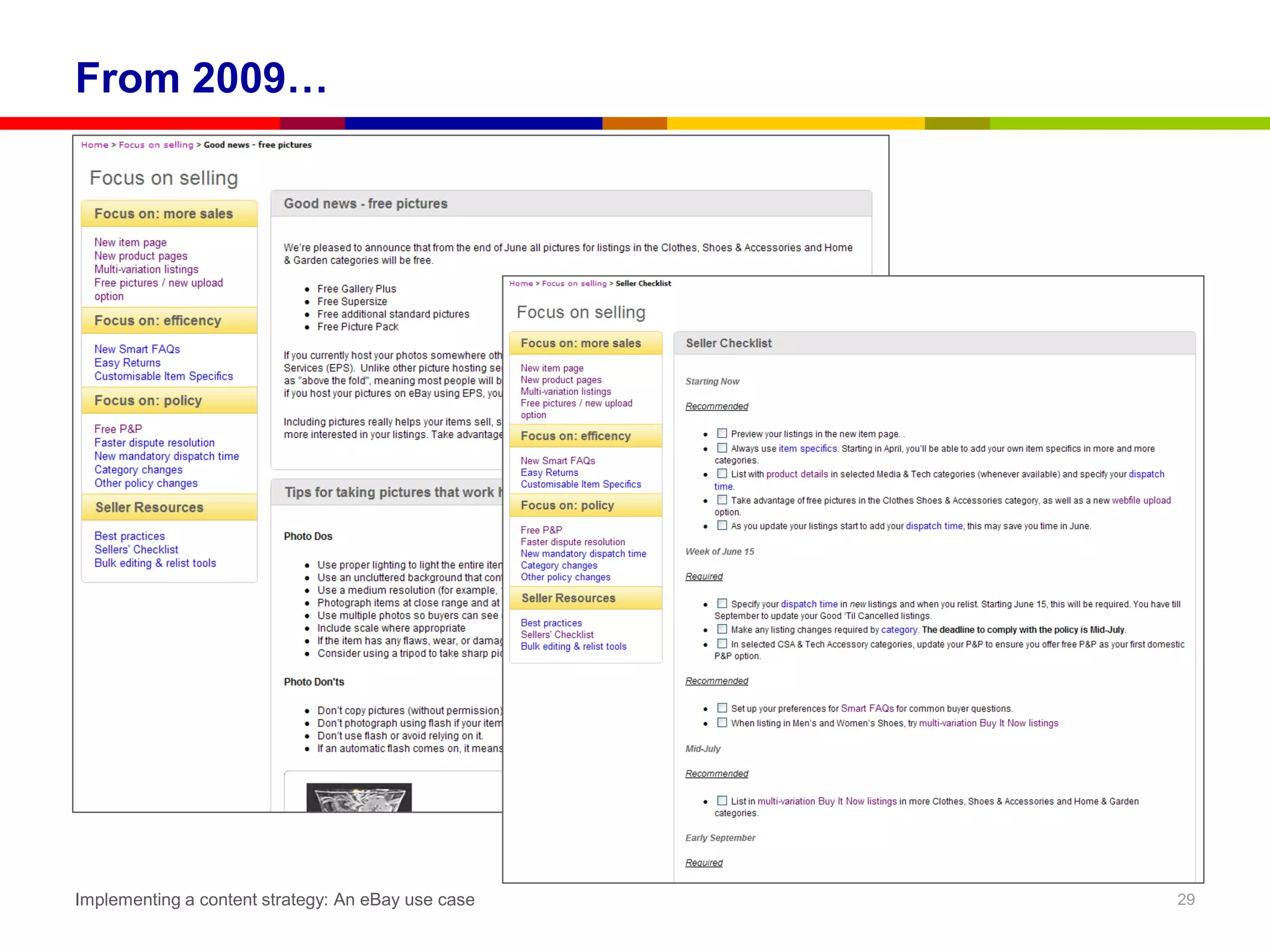 From 2009…




Implementing a content strategy: An eBay use case   29
 