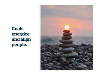 Goals
energize
and align
people.
 