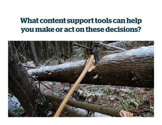 What contentsupport toolscan help
you make or act on these decisions?
 