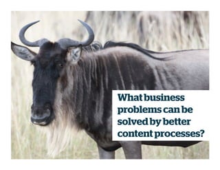 What business
problemscan be
solvedby better
contentprocesses?
 