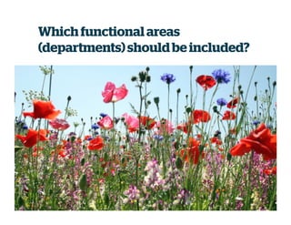 Which functionalareas
(departments)should be included?
 
