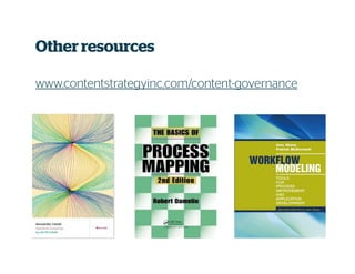 Books about processes
Other resources
www.contentstrategyinc.com/content-governance
 