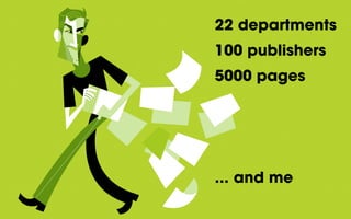 22 departments
100 publishers
5000 pages




... and me
 