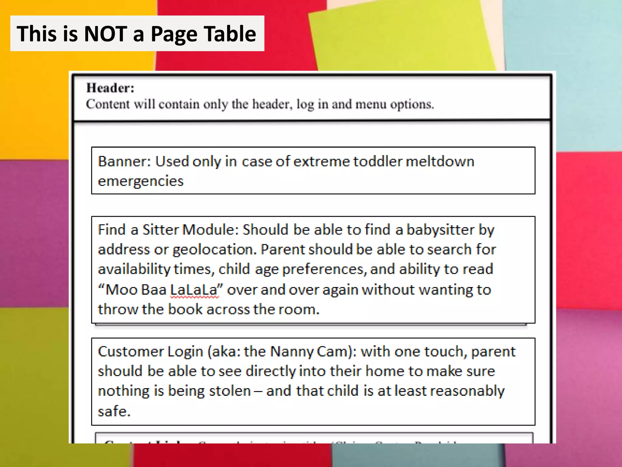 This is NOT a Page Table
 