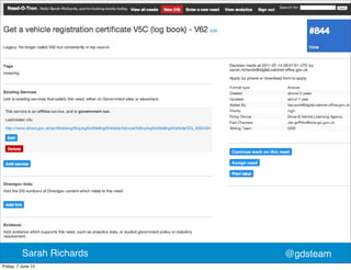 @gdsteamSarah Richards
Friday, 7 June 13
 