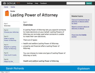  
@gdsteamSarah Richards
Friday, 7 June 13
 