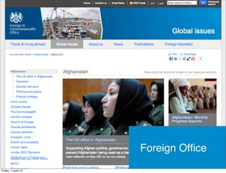 Foreign Ofﬁce
Friday, 7 June 13
 