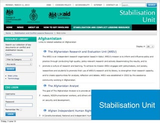 Stabilisation Unit
Friday, 7 June 13
 