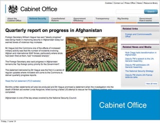 Cabinet Ofﬁce
Friday, 7 June 13
 