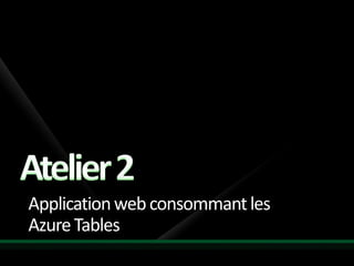 Application web consommant les
Azure Tables
 