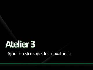 Ajout du stockage des « avatars »
 