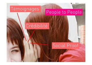 Copyright Brainstorming 2010 - document confidentiel
                                                                        Témoignages


                                                 Crédibilité



                   Social Proof
                                                               People to People
 