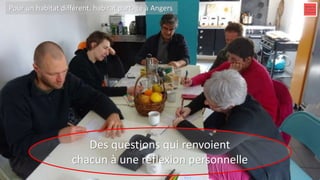 Des questions qui renvoient
chacun à une réflexion personnelle
Pour un habitat différent, habitat partagé à Angers
 