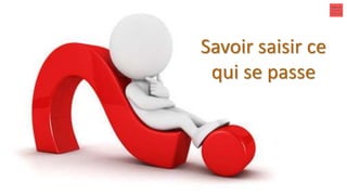 Savoir saisir ce
qui se passe
 