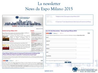 MARZO 2015
La newsletter
News da Expo Milano 2015
 