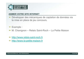 Présentation Dynamiser la fréquentation d’un site web