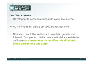 Présentation Dynamiser la fréquentation d’un site web