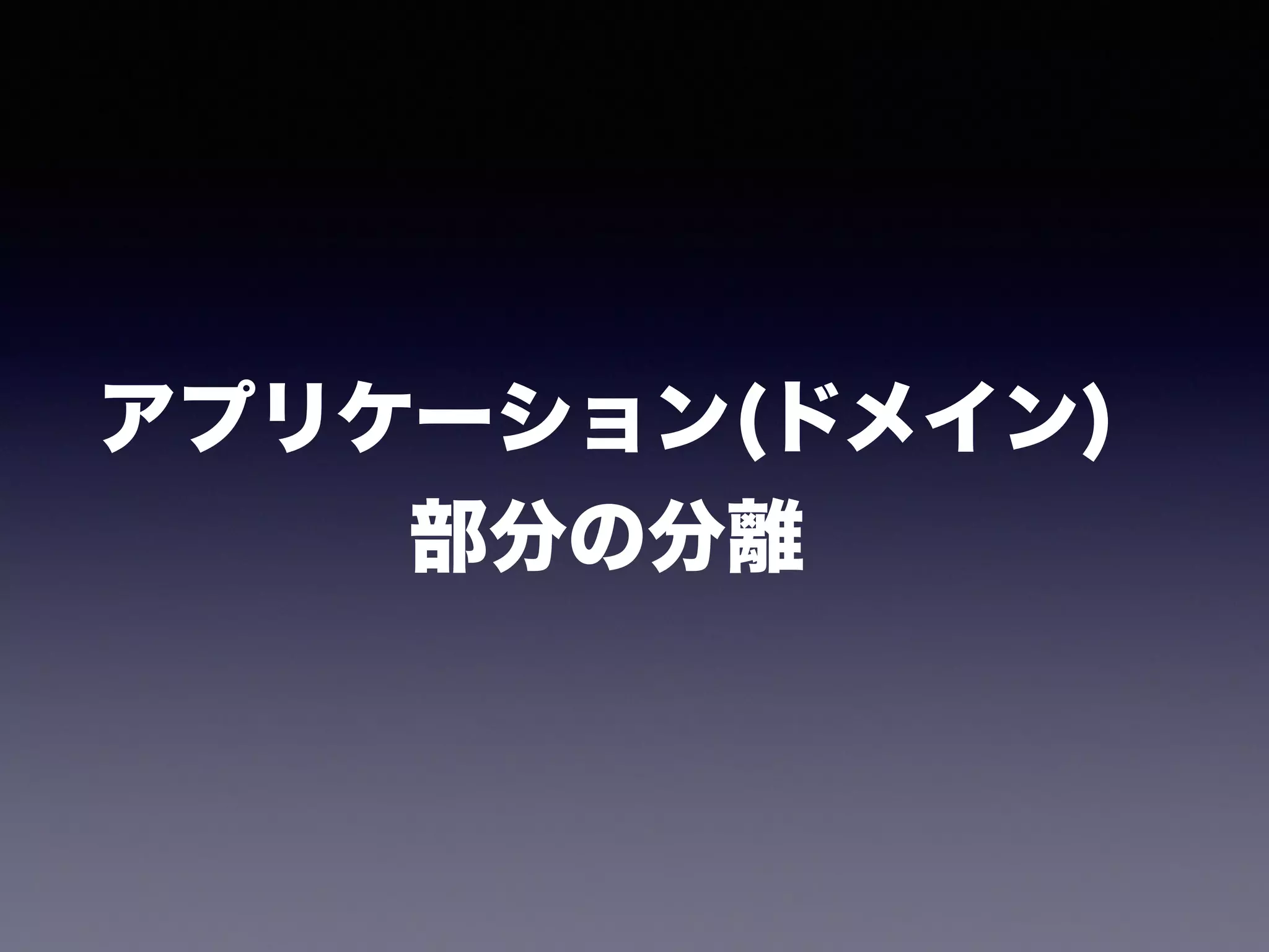 アプリケーション(ドメイン)
部分の分離
 