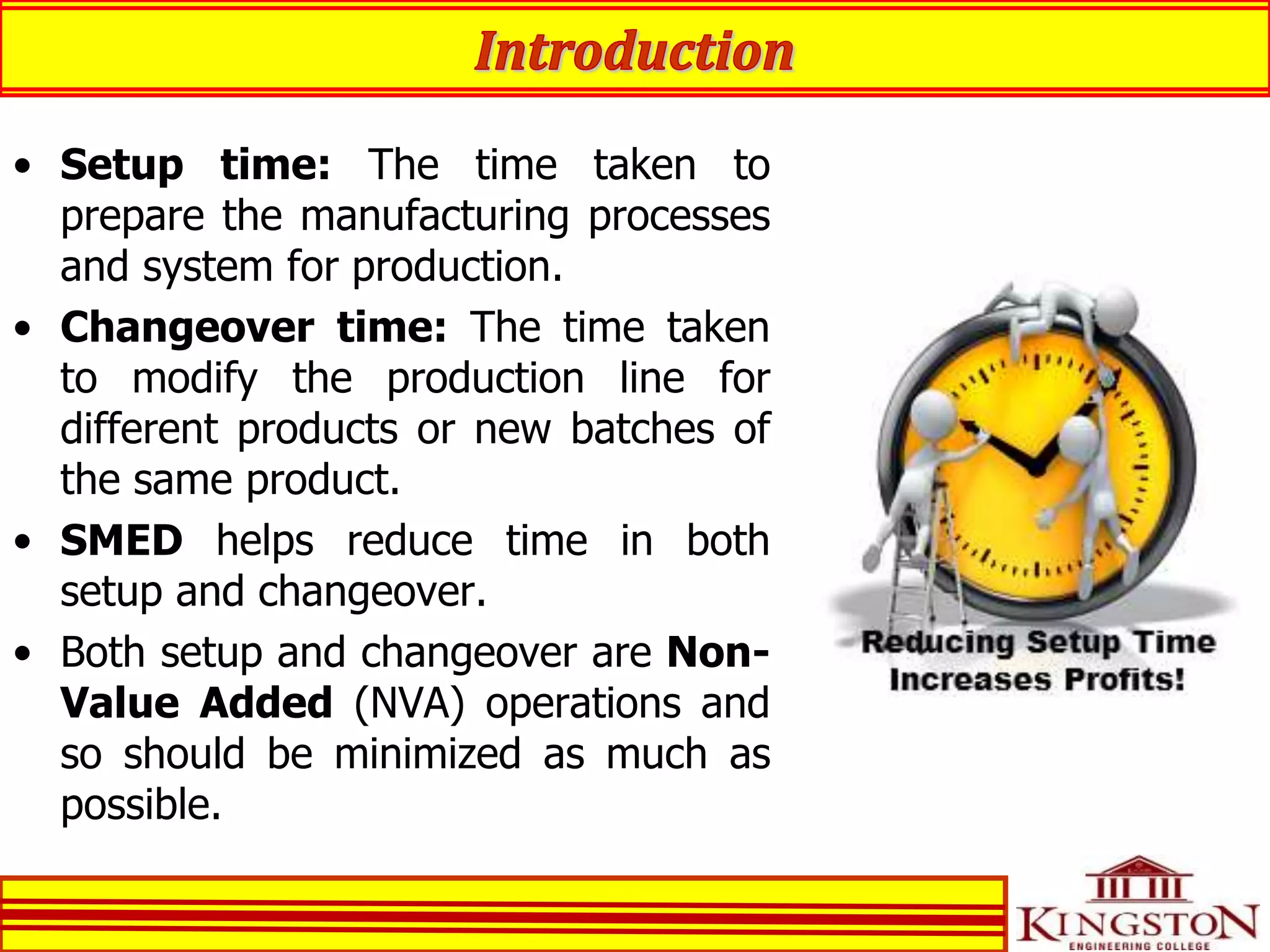 Single Minute Exchange of Dies (SMED) | PPT