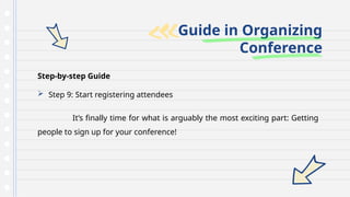 Planning and hosting a conference guidelines for BSHM Students | PPTX