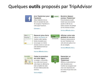 Quelques outils proposés par TripAdvisor
 