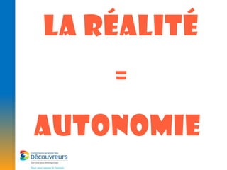 LA RÉALITÉ
    =
AUTONOMIE
 