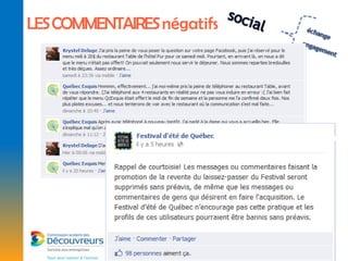 LES COMMENTAIRES négatifs
 