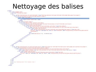 Nettoyage des balises
 