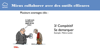 Mieux collaborer avec des outils efficaces
Plusieurs avantages clés :

3/ Compétitif
Se demarquer
Exemple : Maître Landat

 