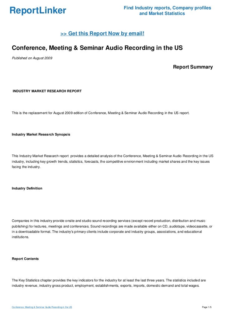 Conference, Meeting & Seminar Audio Recording in the US