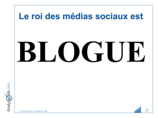 Le roi des médias sociaux est BLOGUE 
