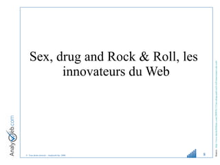 Sex, drug and Rock & Roll, les innovateurs du Web  Source :  http://www.michelleblanc.com/2009/01/12/sex-drug-and-rock-roll-innovateurs-du-web/   
