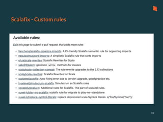 Scalafix - Custom rules
18
 