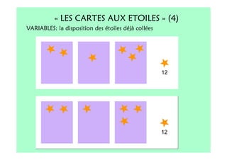 « LES CARTES AUX ETOILES » (4)
VARIABLES: la disposition des étoiles déjà collées
 