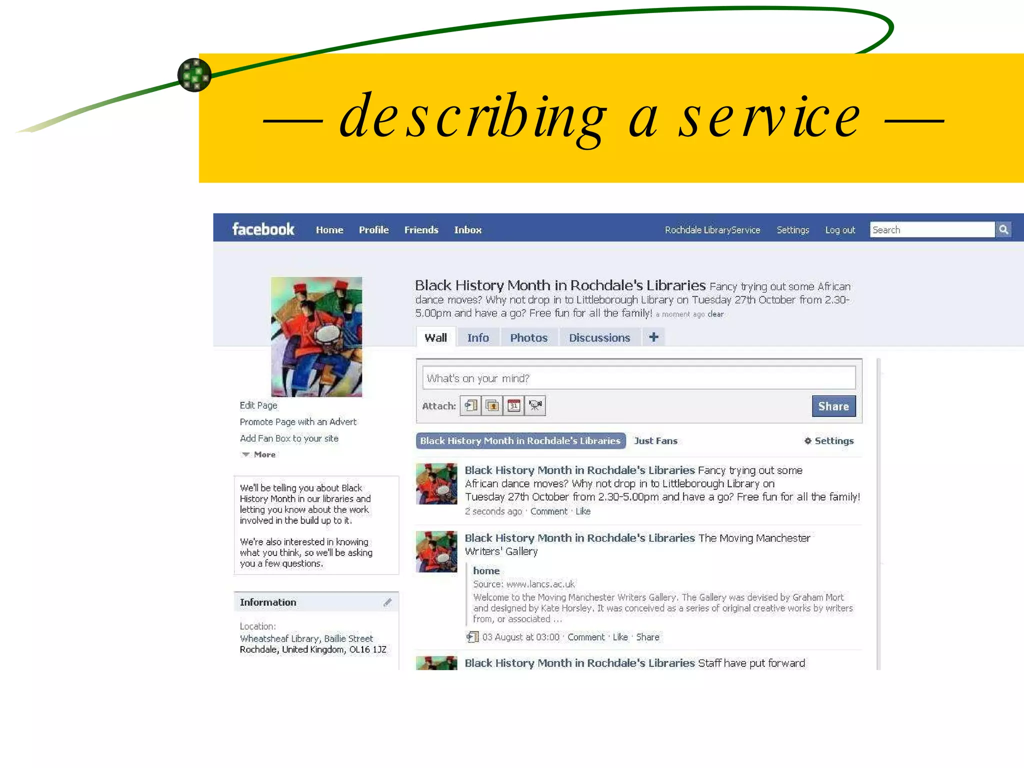 —  describing a service — 