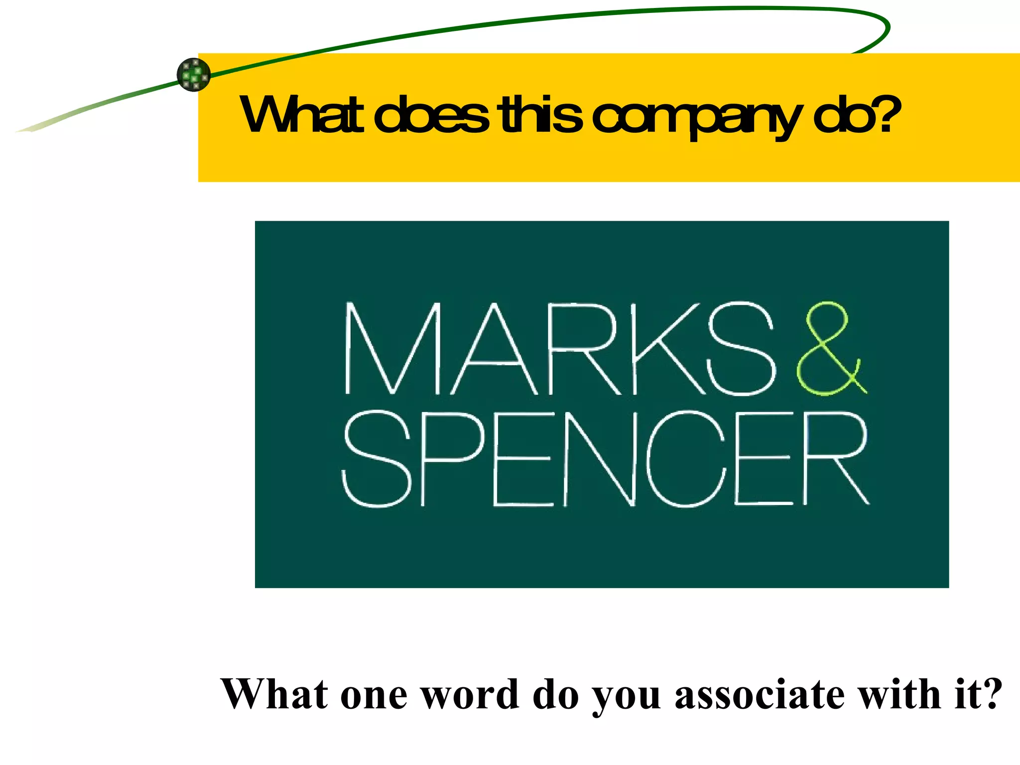 What does this company do? What one word do you associate with it? 