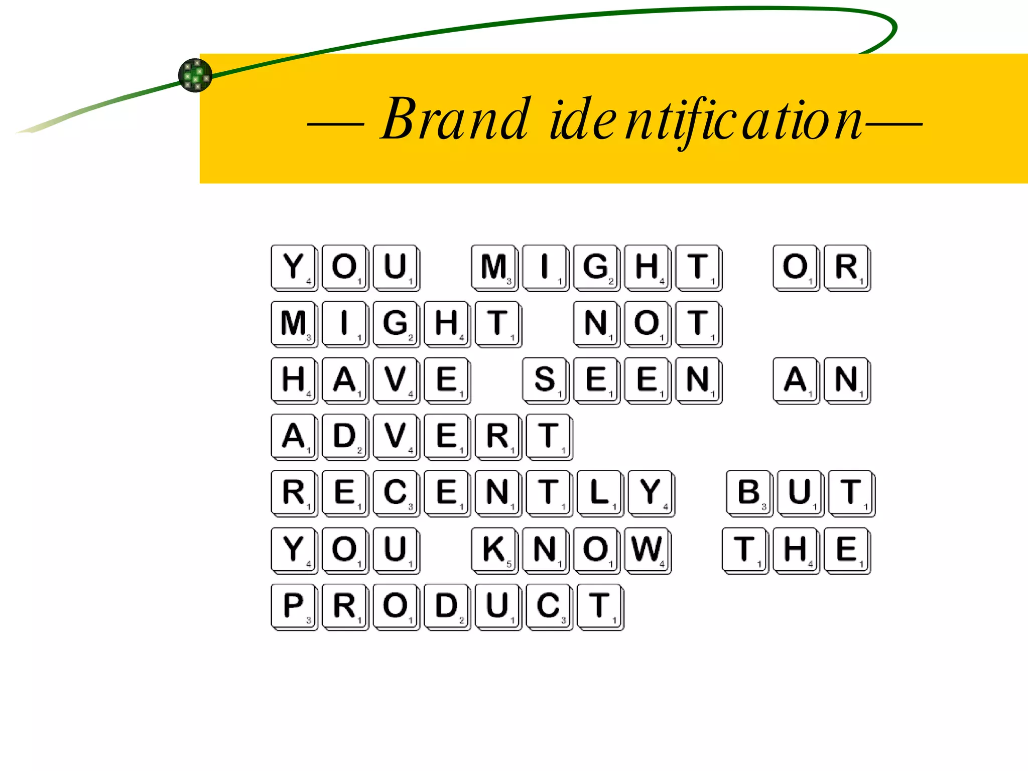 —  Brand identification— 