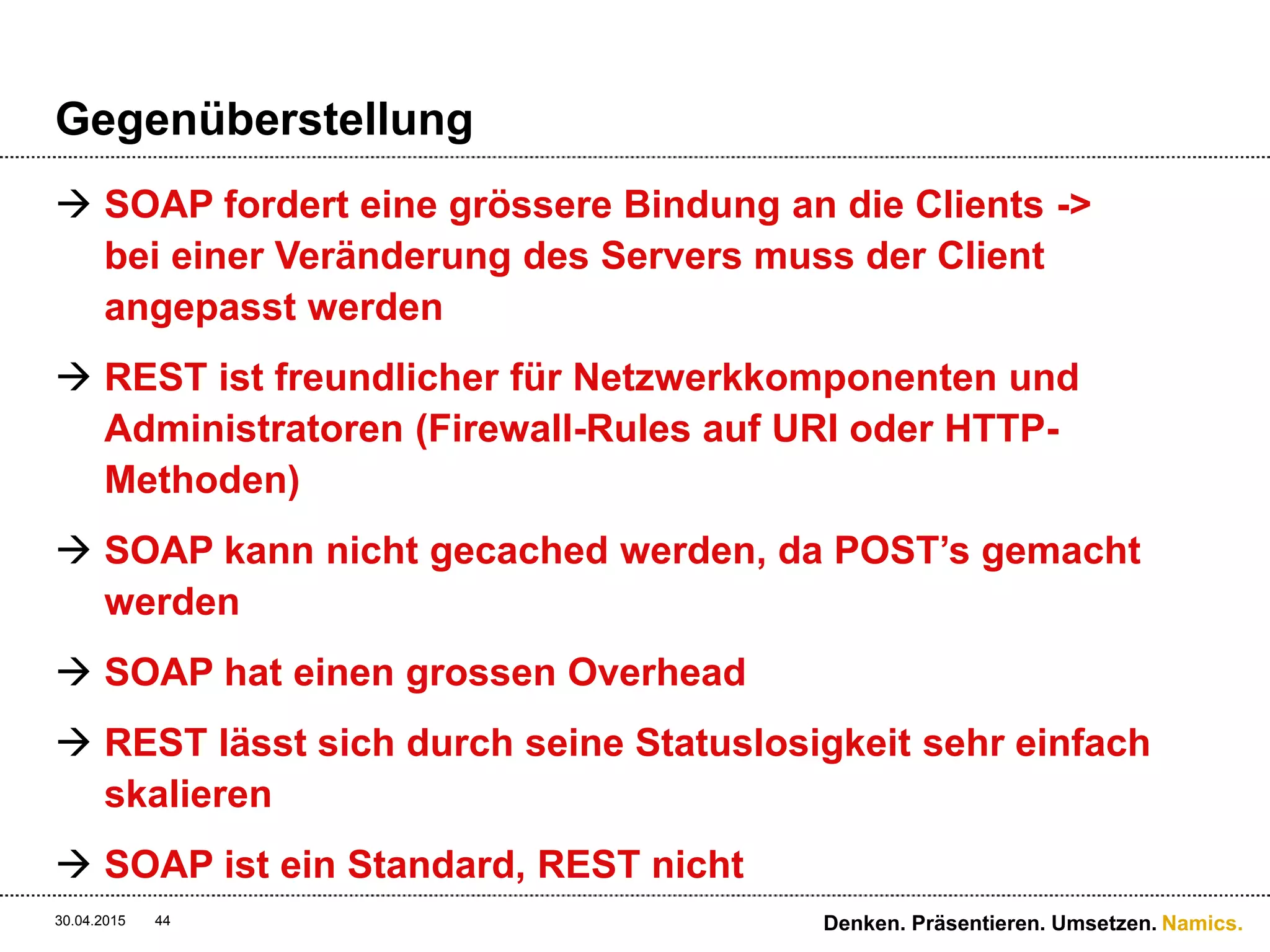 Namics.
Good-Practices / Fallstricke.
 