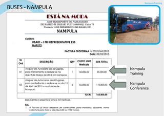 BUSES - NAMPULA
Nampula
Training
Nampula
Conference
Nampula Training
 