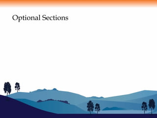 Optional Sections
 