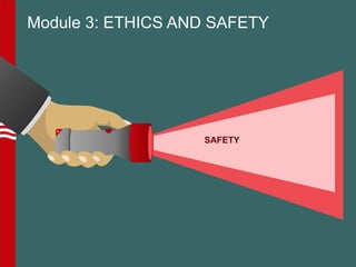 Module 3: ETHICS AND SAFETY
SAFETY
 