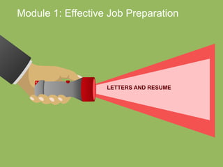 LETTERS AND RESUME
Module 1: Effective Job Preparation
 