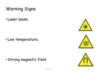 Graham Twiby 96
Warning Signs
•Laser beam.
•Low temperature.
•Strong magnetic field.
 