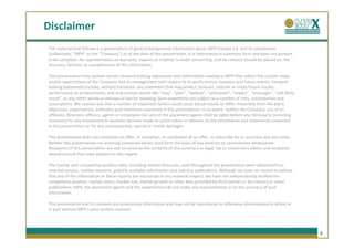 Disclaimer
The material that follows is a presentation of general background information about MPX Energia S.A. and its subsidiaries
(collectively, “MPX” or the “Company”) as of the date of the presentation. It is information in summary form and does not purport
to be complete. No representation or warranty, express or implied, is made concerning, and no reliance should be placed on, the
accuracy, fairness, or completeness of this information.

This presentation may contain certain forward-looking statements and information relating to MPX that reflect the current views
and/or expectations of the Company and its management with respect to its performance, business and future events. Forward
looking statements include, without limitation, any statement that may predict, forecast, indicate or imply future results,
performance or achievements, and may contain words like “may”, “plan”, “believe”, “anticipate”, “expect”, “envisages”, “will likely
result”, or any other words or phrases of similar meaning. Such statements are subject to a number of risks, uncertainties and
assumptions. We caution you that a number of important factors could cause actual results to differ materially from the plans,
objectives, expectations, estimates and intentions expressed in this presentation. In no event, neither the Company, any of its
affiliates, directors, officers, agents or employees nor any of the placement agents shall be liable before any third party (including
investors) for any investment or business decision made or action taken in reliance on the information and statements contained
in this presentation or for any consequential, special or similar damages.

This presentation does not constitute an offer, or invitation, or solicitation of an offer, to subscribe for or purchase any securities.
Neither this presentation nor anything contained herein shall form the basis of any contract or commitment whatsoever.
Recipients of this presentation are not to construe the contents of this summary as legal, tax or investment advice and recipients
should consult their own advisors in this regard.

The market and competitive position data, including market forecasts, used throughout this presentation were obtained from
internal surveys, market research, publicly available information and industry publications. Although we have no reason to believe
that any of this information or these reports are inaccurate in any material respect, we have not independently verified the
competitive position, market share, market size, market growth or other data provided by third parties or by industry or other
publications. MPX, the placement agents and the underwriters do not make any representation as to the accuracy of such
information.

This presentation and its contents are proprietary information and may not be reproduced or otherwise disseminated in whole or
in part without MPX’s prior written consent.




                                                                                                                                           2
 