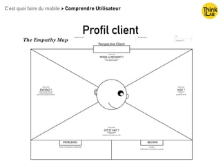 Profil client
C’est quoi faire du mobile > Comprendre Utilisateur
 