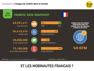 Introduction > Usages du mobile dans le monde
ET LES MOBINAUTES FRANCAIS ?
 